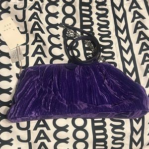 NWT purple velvet crossbody clutch